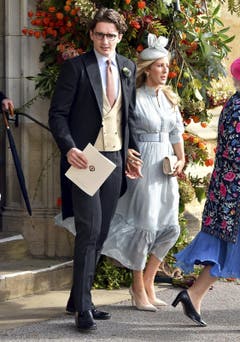 Ruderer Caspar Joplin (links) und Sängerin Ellie Goulding. (Bild: Matt Crossick/Pool via AP (Windsor, 12. Oktober 2018))