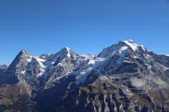 Unsere drei Eidgenossen präsentierten sich heute von ihrer schönsten Seite. (Bild: Xaver Husmann (Birg oberhalb Mürren, 12. Oktober 2018))