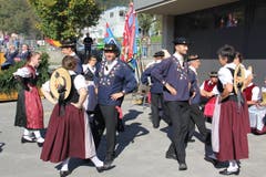 Auch die Trachtengruppe Bürglen hatte ihren Auftritt. (Bild: Paul Gwerder, Bürglen, 14. Oktober 2018)