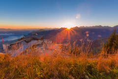 Der Sonnenaufgang von heute Sonntag auf dem Stanserhorn. (Bild: Rolf Kälin (14. Oktober 2018))