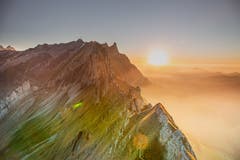 Sonnenuntergang beim Schäfler Richtung Säntis. (Bild: Nicolas Giovanettoni)