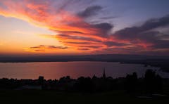 Abendrot über dem Zugersee. (Bild: Daniel Hegglin (Zug, 16. Oktober 2018))