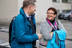 Marcel Schwerzmann, Regierungsrat Luzern und Hildegard Meier-Schöpfer, Kantonsratspräsidentin beim Armeeausbildungszentrum in Luzern.