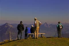 Blick von der Musenalp in die Berglandschaft mit den Mythen. (Bild: André Egli (Musenalp, 17. Oktober 2018))
