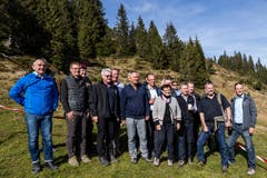 Gruppenbild am Öffentlichkeits- und Behördenanlass des Infanteriebataillons 20 am Donnerstag, 18. Oktober 2018 auf dem Glaubenberg. (Bilder: Philipp Schmidli (18. Oktober 2018)