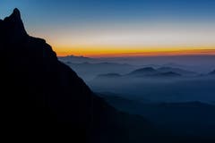 Auf dem Schäfler: Sonnenuntergang über dem Alpstein. (Bild: Nicolas Giovanettoni)