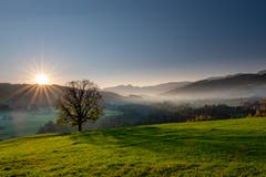 Sonnenuntergang bei Haslen Schlatt (AR). (Bild: Luciano Pau)