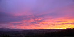Sonnenuntergang über dem Thurtal. (Bild: Thomas Ammann)