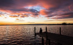 Abendrot über dem Zugersee. (Bild: Daniel Hegglin (Zug, 24. Oktober 2018))