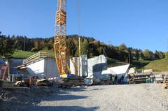 Baustelle Trinkwasserreservoir Gubermatt in Obstalden. (Bild: Philipp Unterschütz, Sarnen, 26. Oktober 2018)