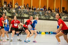 WeGames Weinfelden: Impressionen vom Handballspiel BSV Weinfelden (blau) - SC Frauenfeld (rot) (Bilder: Donato Caspari)