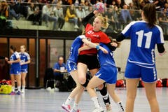 WeGames Weinfelden: Impressionen vom Handballspiel BSV Weinfelden (blau) - SC Frauenfeld (rot) (Bilder: Donato Caspari)