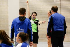 WeGames Weinfelden: Impressionen vom Handballspiel BSV Weinfelden (blau) - SC Frauenfeld (rot) (Bilder: Donato Caspari)