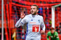 Christian Schneuwly (Luzern) jubelt nach dem 2:1-Siegtreffer. (Bild: Martin Meienberger/freshfocus (Neuenburg, 28. Oktober 2018))