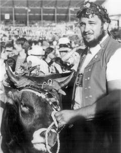 Ernst Schläpfer gewann den Königstitel 1980 in St.Gallen. (Bild: Jubiläumszeitschrift Nordostschweizer Schwingerverband)