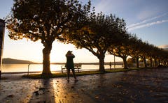 Abendstimmung am Zugersee. (Bild: Daniel Hegglin, Zug, 30. Oktober 2018)