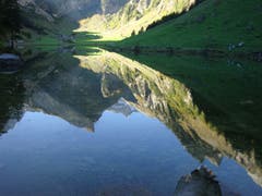 Verkehrte Bergwelt am Seealpsee. (Bild: Kathrin Heussi)
