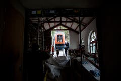Rot dominiert die neu Mühleggbahn. (Bild: Mareycke Frehner)