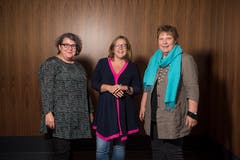 Traditionelle Partner der Aktion: Beatrice Geuking (Teamleiterin soziale Beratung kath. Kirche Stadt Luzern), Daniela Huber (Ökumenische Fachstelle Diakonie Rontal) und Erika Florin (Hilfswerk der Kirchen Uri). (Bild: Dominik Wunderli (Luzern, 13. November 2018))
