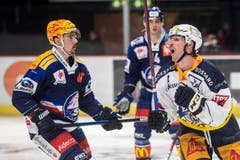 David McIntyre vom EVZ (rechts). (Bild: Ennio Leanza/Keystone (Zürich, 13. November 2018))