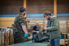 Militärische Entlassungen 2018 in der Mehrzweckhalle Märstetten. (Bild: Andrea Stalder)