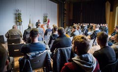 Militärische Entlassungen 2018 in der Mehrzweckhalle Märstetten. (Bild: Andrea Stalder)