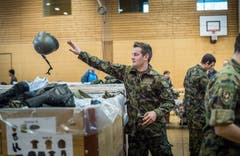 Militärische Entlassungen 2018 in der Mehrzweckhalle Märstetten. (Bild: Andrea Stalder)