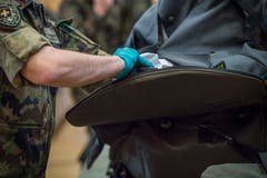 Militärische Entlassungen 2018 in der Mehrzweckhalle Märstetten. (Bild: Andrea Stalder)