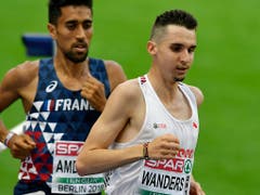 Der Genfer Julien Wanders (rechts) ist Europarekordhalter über 10 km auf der Strasse (Bild: KEYSTONE/WALTER BIERI)