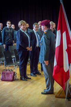 Militärische Entlassungen 2018 in der Mehrzweckhalle Märstetten. (Bild: Andrea Stalder)