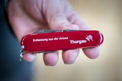 Militärische Entlassungen 2018 in der Mehrzweckhalle Märstetten. (Bild: Andrea Stalder)