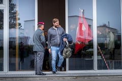 Militärische Entlassungen 2018 in der Mehrzweckhalle Märstetten. (Bild: Andrea Stalder)