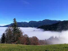 Wunderbare Aussicht bei Lutersarni in der Rengg im Entlebuch. Die Nebelobergrenze liegt bei rund 1000 Metern. (Bild: Urs Gutfleisch (Rengg, 15. November 2018))