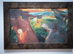 «Begegnung», 1904, Oel auf grober Leinwand. Das Zentrum Paul stellt Bilder des Deutschen Malers Emil Nolde aus. (Bild: KEYSTONE/MARCEL BIERI)