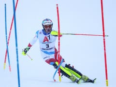 Daniel Yule - wie Aerni und Zenhäusern einer der Schweizer Podestfahrer. Er schaffte es in Kitzbühel und in Schladming in die Top 3 (Bild: KEYSTONE/EPA/LISI NIESNER)