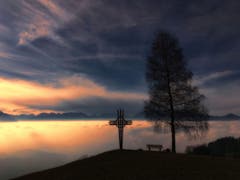 Sonnenuntergang über dem Rheintaler Nebel. (Bild: Toni Sieber)