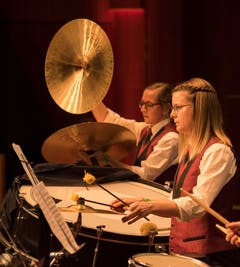 Die Rhythmusabteilung der Brass Band Harmonie Neuenkirch.