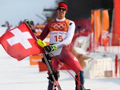 Mit dem Gewinn von Olympiasilber im Slalom verblüffte Ramon Zenhäusern im Februar alle. Nur zehn Tage danach schaffte es der Zweimetermann aus Visp in Kranjska Gora auch in einem Weltcup-Slalom erstmals aufs Podest. Dazu feierte er im Parallel-Slalom von Stockholm einen unerwarteten Sieg. (Bild: KEYSTONE/GIAN EHRENZELLER)