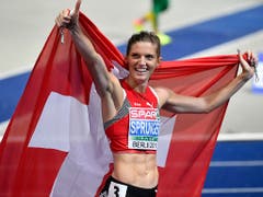 Am 10. August schrieb Hürdenläuferin Lea Sprunger Schweizer Leichtathletik-Geschichte. Mit dem Sieg in ihrer Kerndisziplin 400 m Hürden kürte sich die 28-jährige Waadtländerin in Berlin mit europäischer Saisonbestleistung zur ersten Europameisterin aus der Schweiz. (Bild: KEYSTONE/WALTER BIERI)