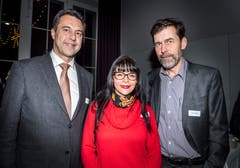 Gerhard Dammann, Direktor der Psychiatrischen Klinik Münsterlingen und die Schriftsteller, Tanja Kummer und Peter Stamm.