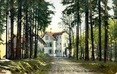 Das Restaurant auf Peter und Paul vor 1911. Der gleichnamige Wildpark wurde hier am 1. Mai 1892 eröffnet. National bekannt wurde er nach 1900 durch seine Anstrengungen zur Wiederansiedlung des Steinbocks in den Schweizer Alpen.