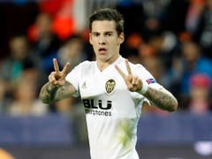 Doppeltorschütze: Der Spanier Santi Mina erzielte für Valencia die Tore zum 1:0 (14.) und 2:1 (42.) (Bild: KEYSTONE/AP/ALBERTO SAIZ)
