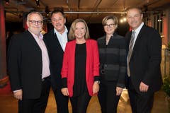 Fünf der acht Jurymitglieder: Edgar Odermatt (Inhaber der Blattmann und Odermatt AG), Heinz Steiner (Inhaber Steiner Schreinerei-Fensterfabrik AG), Bettina Schibli (Leiterin Lesermarkt und Stv. Leiterin Luzerner Zeitung AG), Irene Hunkeler (Geschäftsleiterin und Verwaltungsrätin 1a Hunkeler Fensterbau AG und 1a Hunkeler Holzbau AG), Lucas Peter (VR-Präsident und Mitinhaber Elektro Peter Willisau AG).