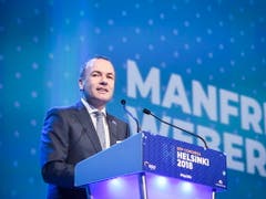 Der Gewinner: Der deutsche Manfred Weber (Bild) hat sich am Donnerstag in Helsinki gegenüber dem Finnen Alexander Stubb als EVP-Spitzenkandidat durchgesetzt. (Bild: KEYSTONE/EPA COMPIC/KIMMO BRANDT)