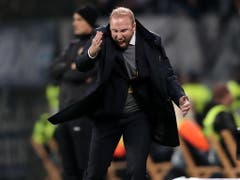 FCZ-Trainer Ludovic Magnin an der Linie temperamentvoll wie immer (Bild: KEYSTONE/EPA/FRIEDEMANN VOGEL)