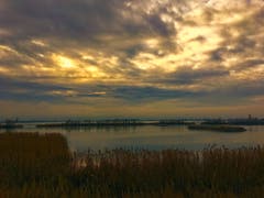Die Wolken lockern sich auf an der Rheinmündung. (Bild: Toni Sieber)