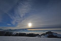 Landschaft geht zur Ruh! Kurz vor Sonnenuntergang auf dem Kaienspitz. (Bild: Walter Schmidt)