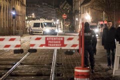 Das Stadtzentrum von Strassburg wurde nach der Schiesserei abgeriegelt. (AP Photo/Jean-Francois Badias)