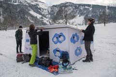 Manche Biwaks passten sich der Umgebung besser an als andere. (Bild: Boris Bürgisser, Melchtal, 13. Dezember 2018)