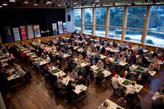 Insgesamt 171 Jasserinnen und Jasser spielten bei der 12. Zentralschweizer Jassmeisterschaft im Kulturzentrum Braui. (Bild: Corinne Glanzmann (Hochdorf, 16. Dezember 2018))